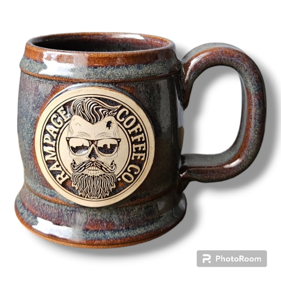 Rustic GOAT Rampage Coffee Co. Stoneware Brown Mug 16 oz - Picture 6 of 8